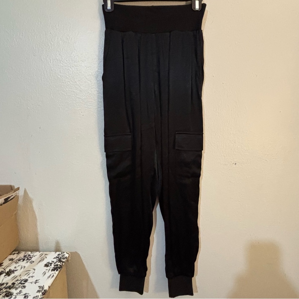 Vici Black Velvet with pocket Detail cropped pants